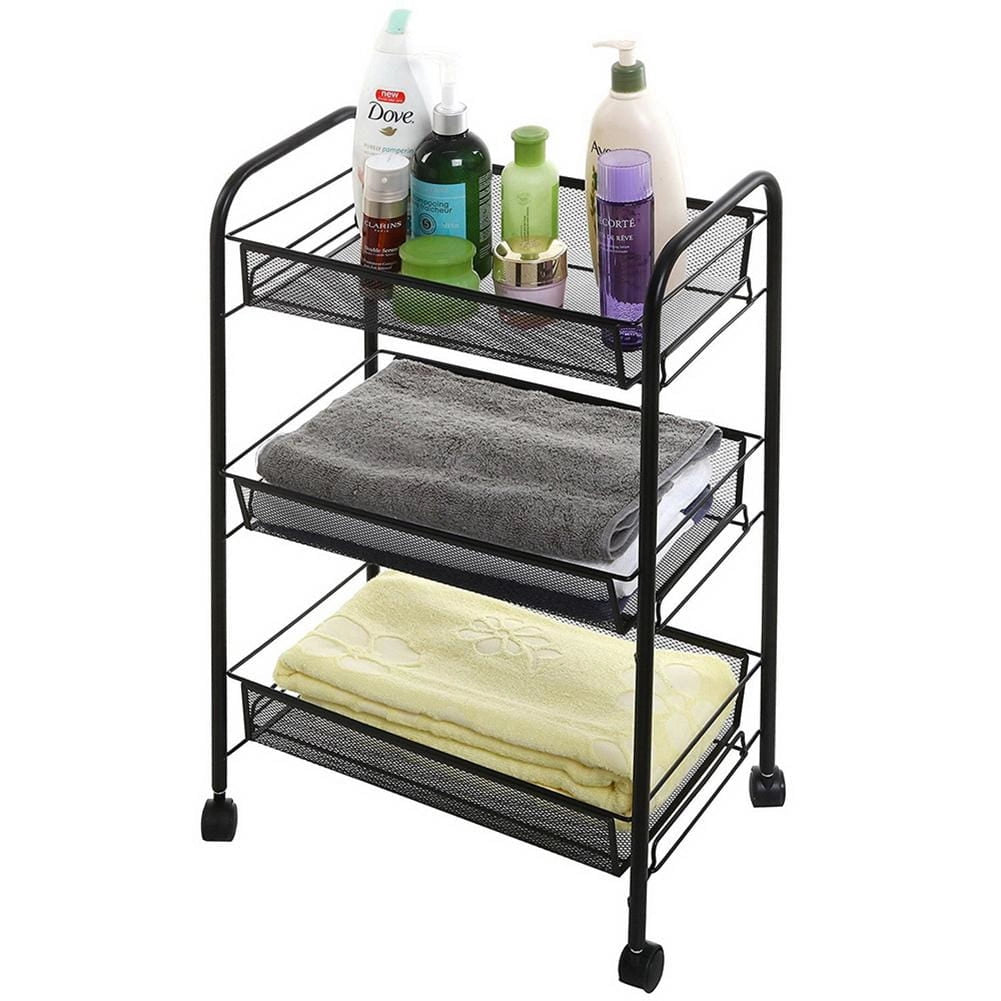 Valora SCAFFALE DA CUCINA MOBILE SU RUOTE Contenitore compatto 3 ripiani