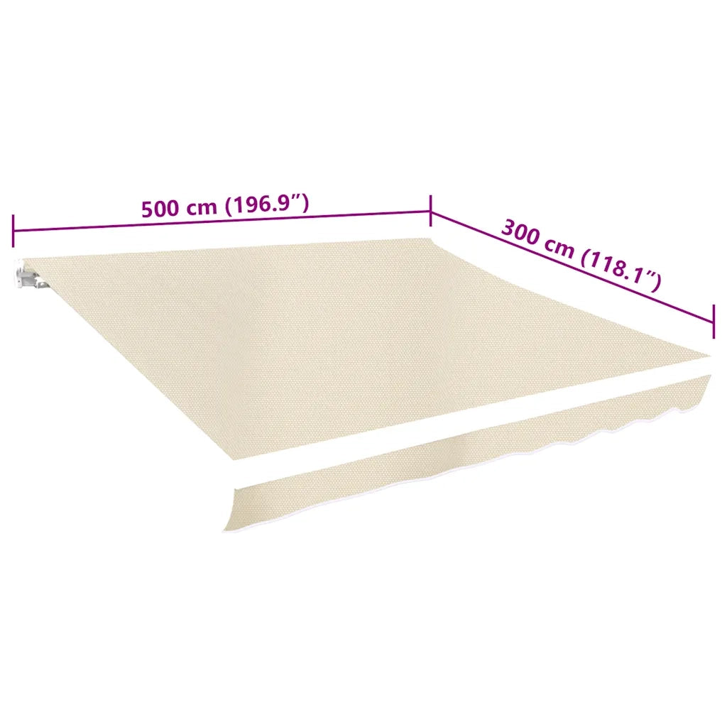 Tendone Parasole in Tela Crema 500x300 cm  cod mxl 13778
