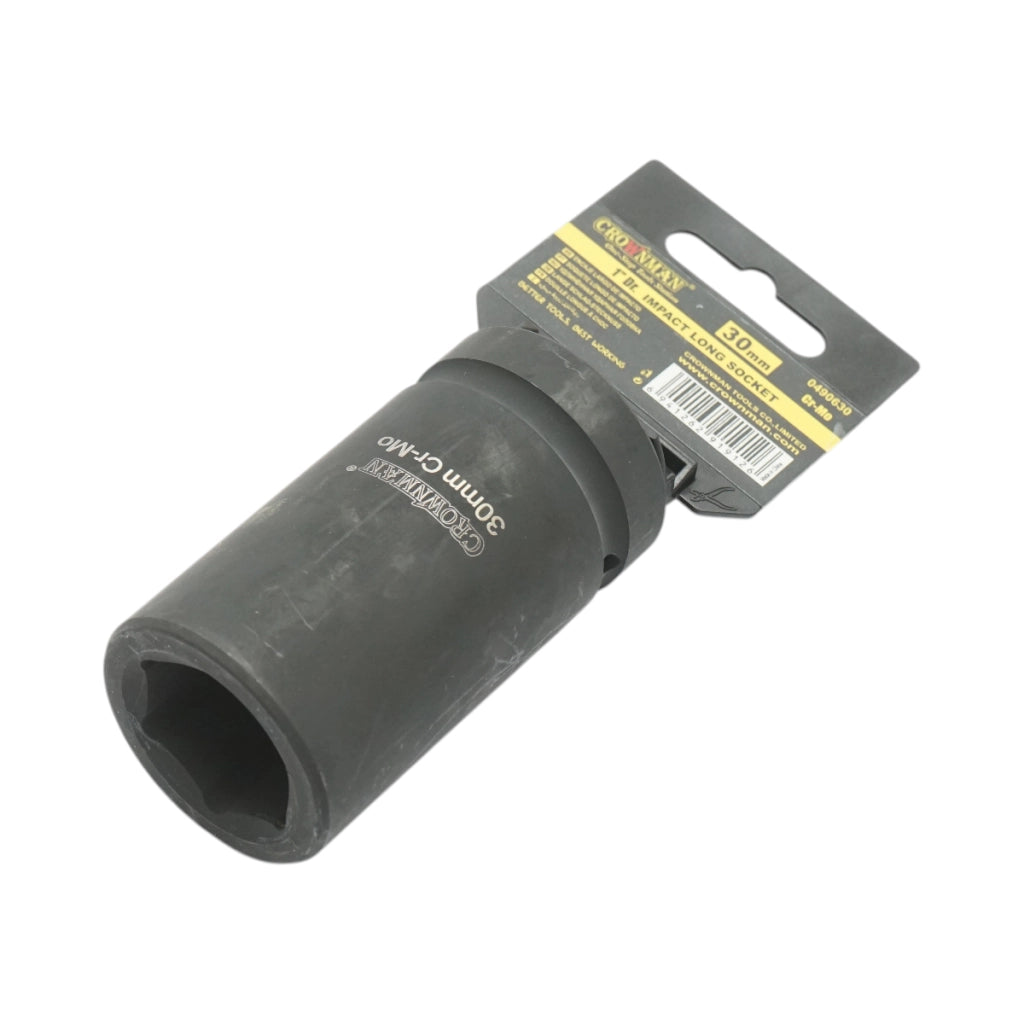 Chiave a bussola a impatto Crownman da 30 mm, quadrata da 1 pollice, in acciaio Cr-Mo