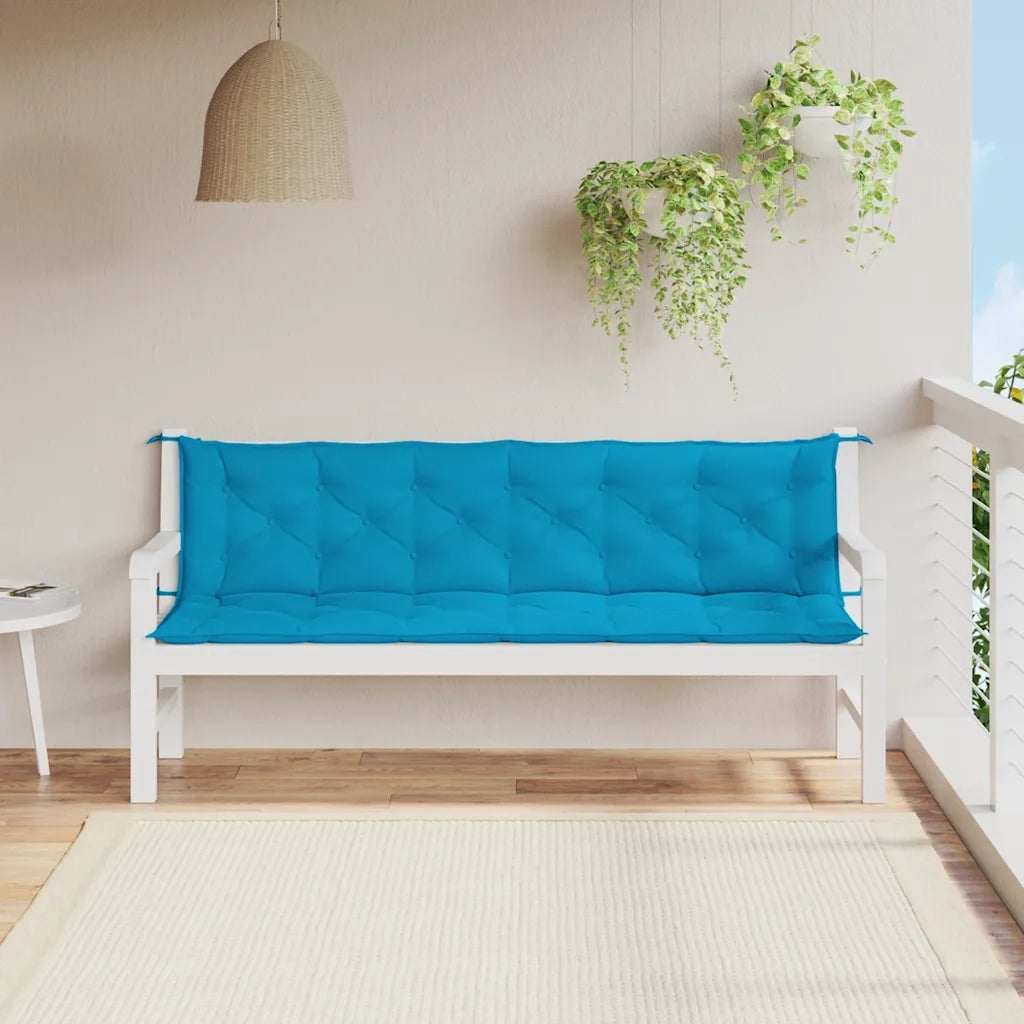 Cuscini per Panca 2 pz | Cuscini per sedie Azzurri 200x50x7 cm in Tessuto Oxford