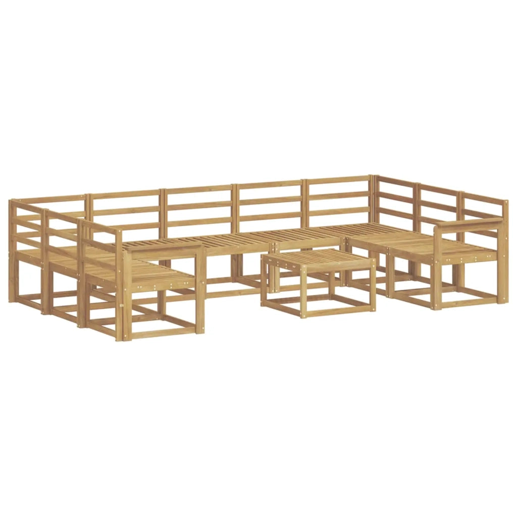 Set di divani da esterno 10 pcs Bianco Legno di Acacia Massello 3388243