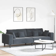 vidaXL Divano in Velluto con cuscino Grigio scuro 208 cm Velluto