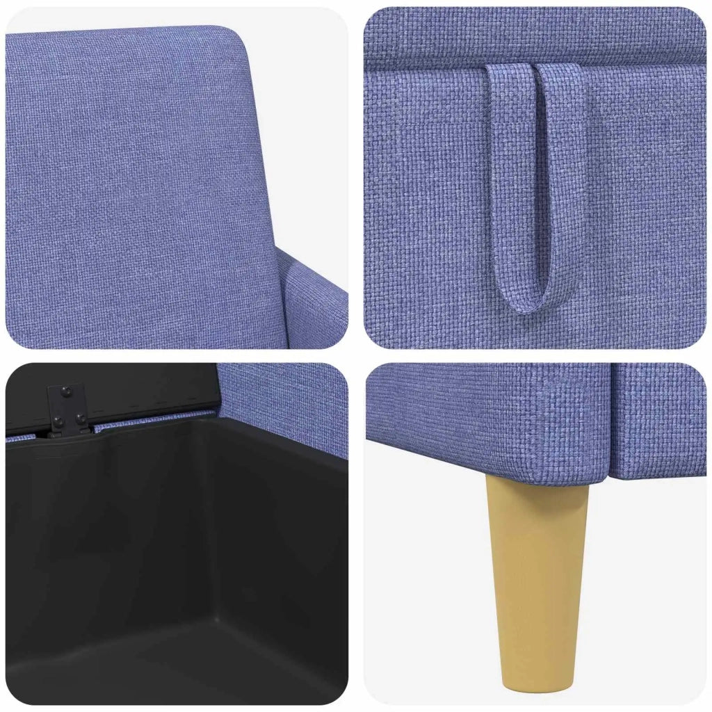 Divano con Storage Blu jeans 152 x 78 x 87 cm Poliestere 42036932