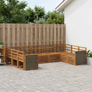 Set di divani da esterno 7 pz Naturale Legno di Acacia Massello 3384825