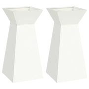 2 pz Fioriere | Cassetta per fiori | Vaso a Pilastro Bianco 35 x 35 x 73 cm