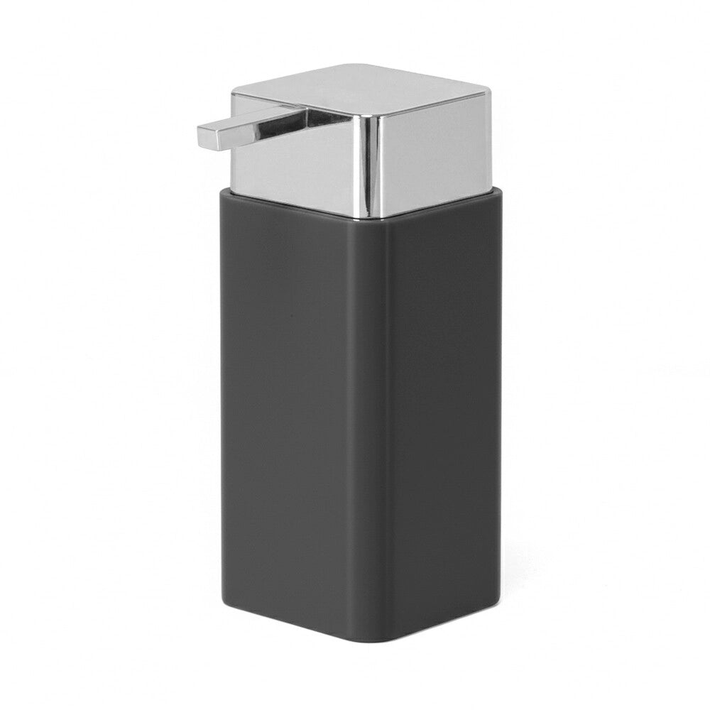 Dispenser sapone grigio e cromo in plastica Star