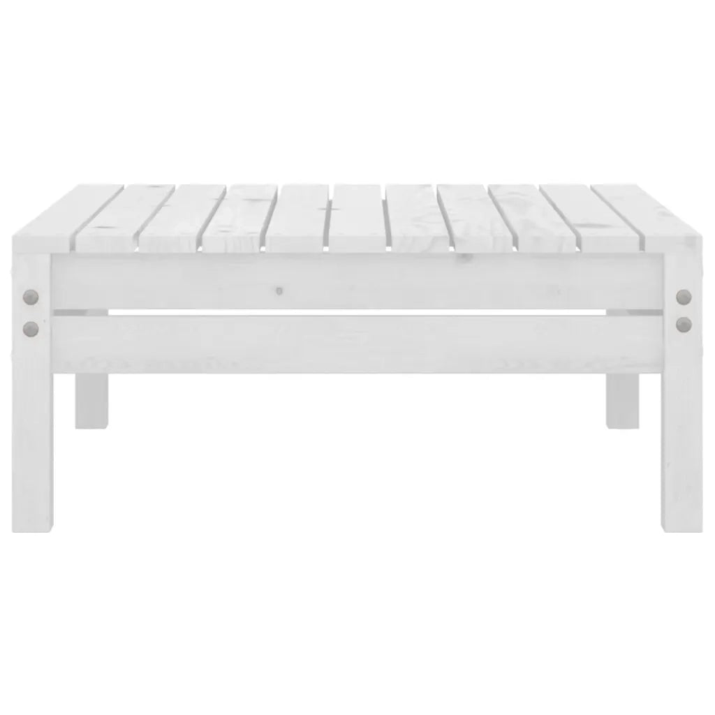 Set Divani da Giardino 7 pz Bianco in Legno Massello di Pino 3082588