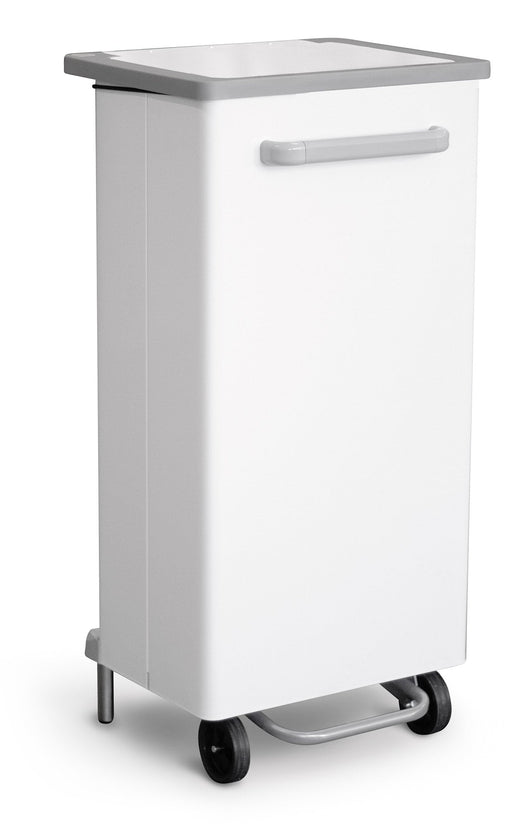 Pattumiera Per Raccolta Differenziata 47x37xh96 cm In Acciaio Verniciato a Pedale Bianco