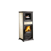 Stufa a Legna con Forno Rossella Plus con Forno 5.0 Maiolica Nordica Colore: Panna