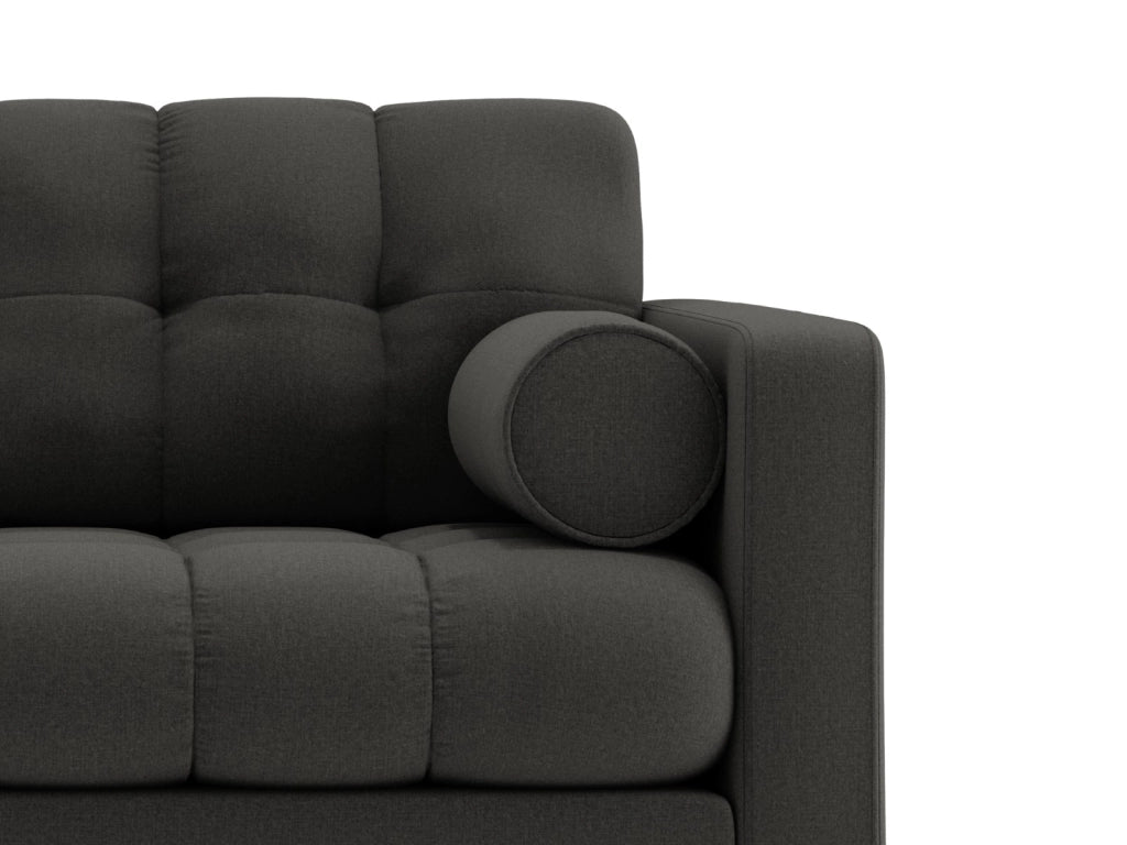 Cosmopolitan Design - Divano "Bali" 4 posti in tessuto strutturato grigio scuro 