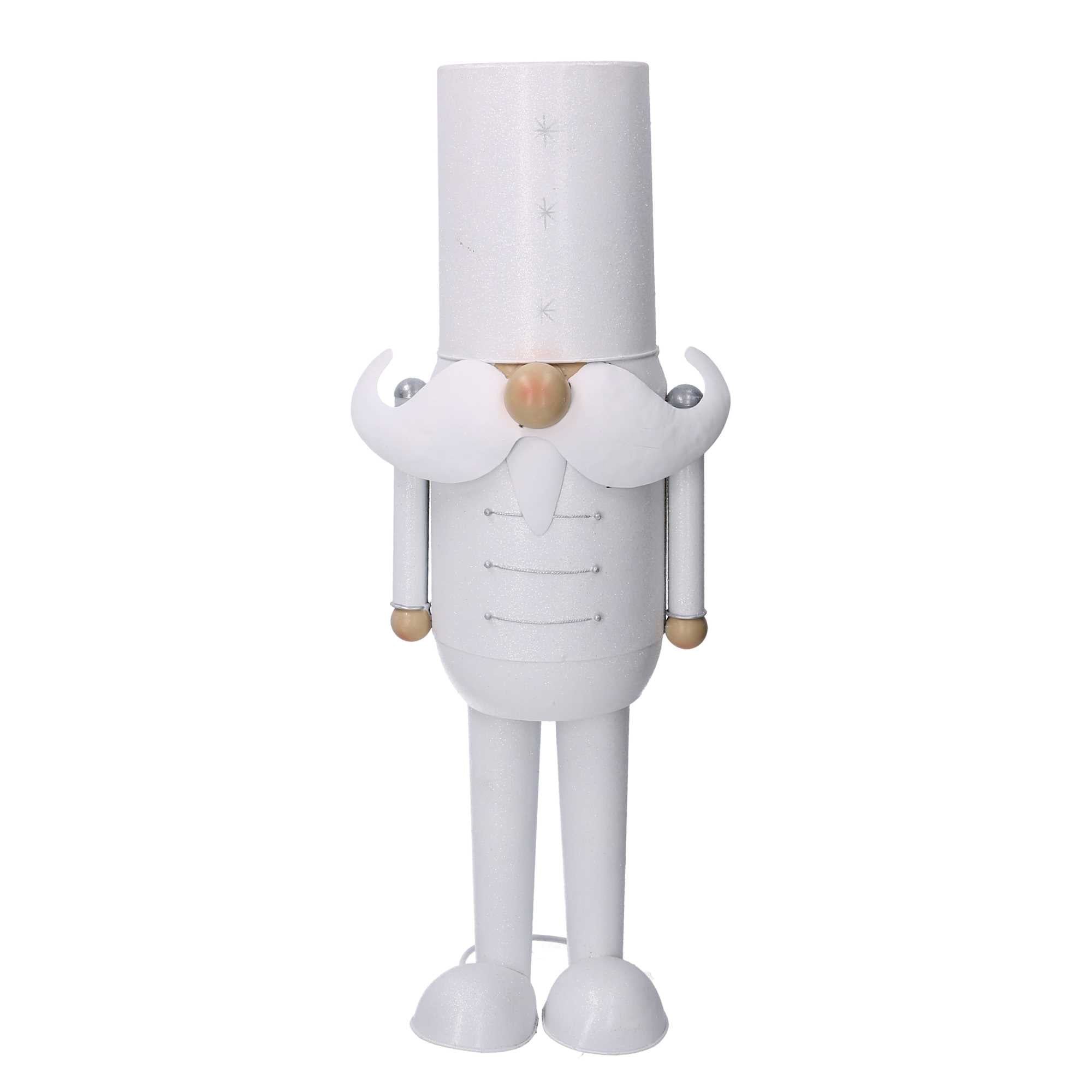 Soldatino Schiaccianoci in metallo bianco cm 22x16,5xh55