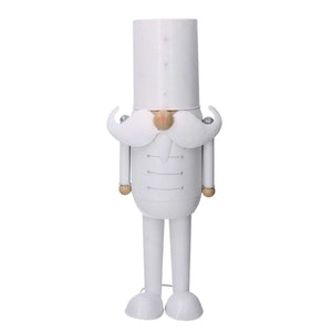 Soldatino Schiaccianoci in metallo bianco cm 22x16,5xh55