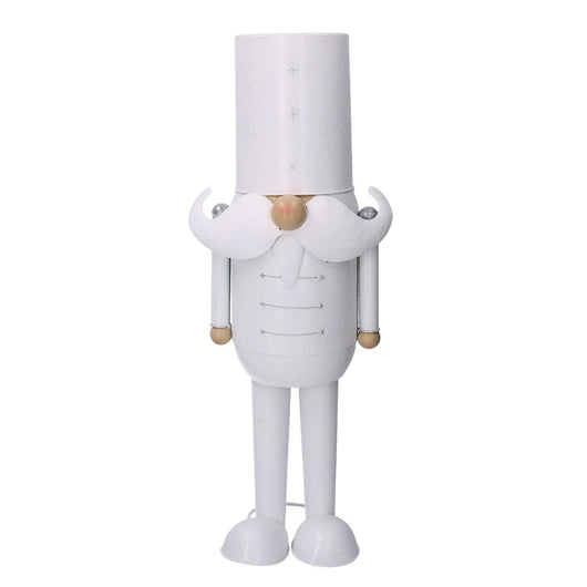 Soldatino Schiaccianoci in metallo bianco cm 22x16,5xh55