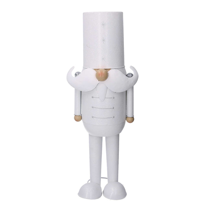 Soldatino Schiaccianoci in metallo bianco cm 22x16,5xh55