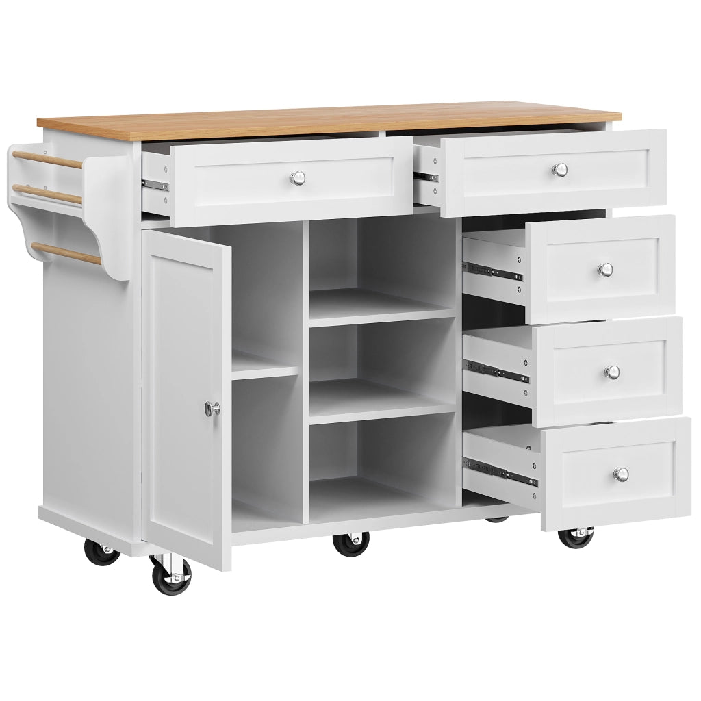 Carrello da Cucina con Cassetti ¨C MINIMAL ¨C Bianco, 134x46x92 cm