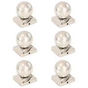 Tappi per Pali 6 pz EstremitÃ  a Globo in Acciaio Inox 91x91 mm