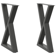 Set di 2 gambe per tavolo da pranzo moderne con piedini regolabili 50 x 73 cm acciaio antracite 02_0057004