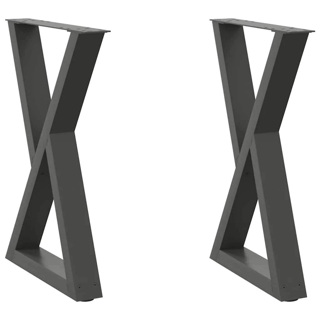 Set di 2 gambe per tavolo da pranzo moderne con piedini regolabili 50 x 73 cm acciaio antracite 02_0057004