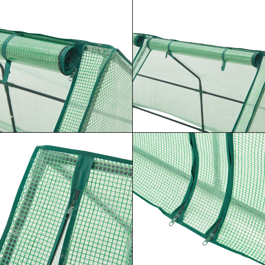 Mini Serra 'Nissewaard' da Balcone/Terrazza (LxPxA) 180 x 90 x 90 cm Copertura Reticolata Verde - Forma di Casetta [en.casa]