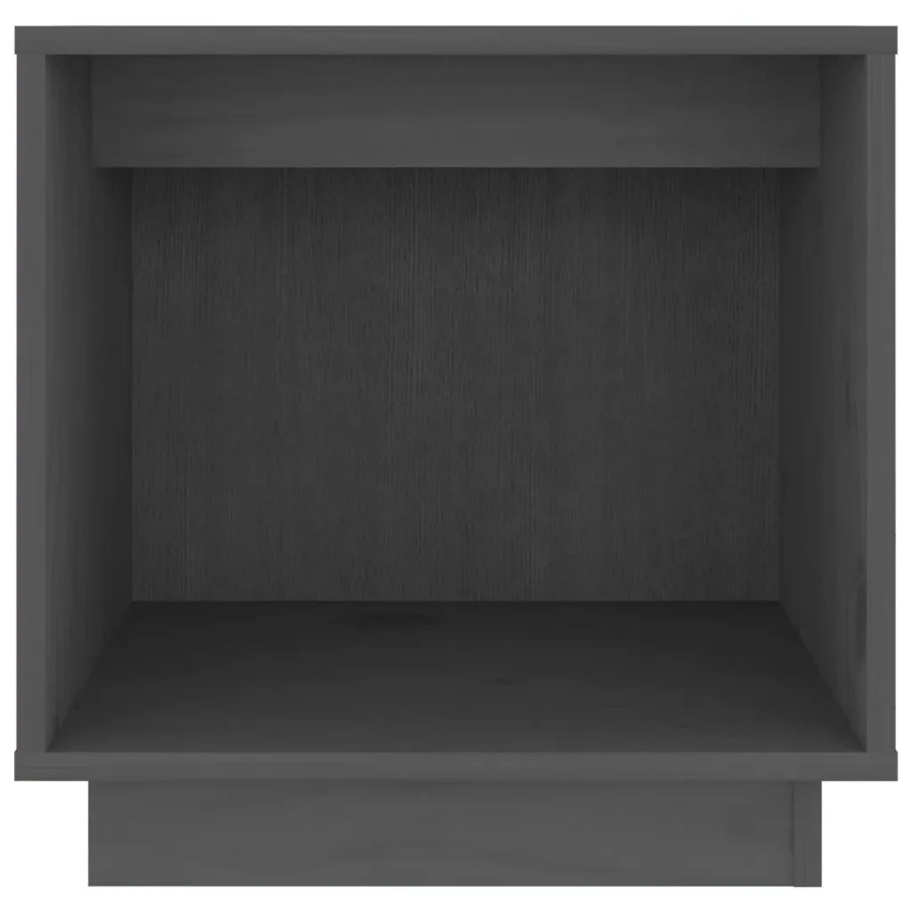 Comodini 2 pz Grigi 40x30x40 cm in Legno Massello di Pino 813340