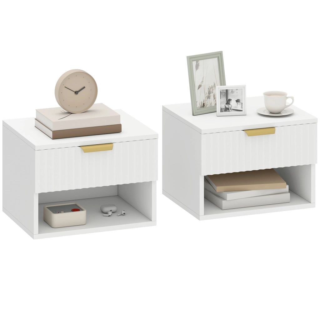 Tavolino da letto sospeso ¨C zephmum ¨C 40x34x29 cm, bianco