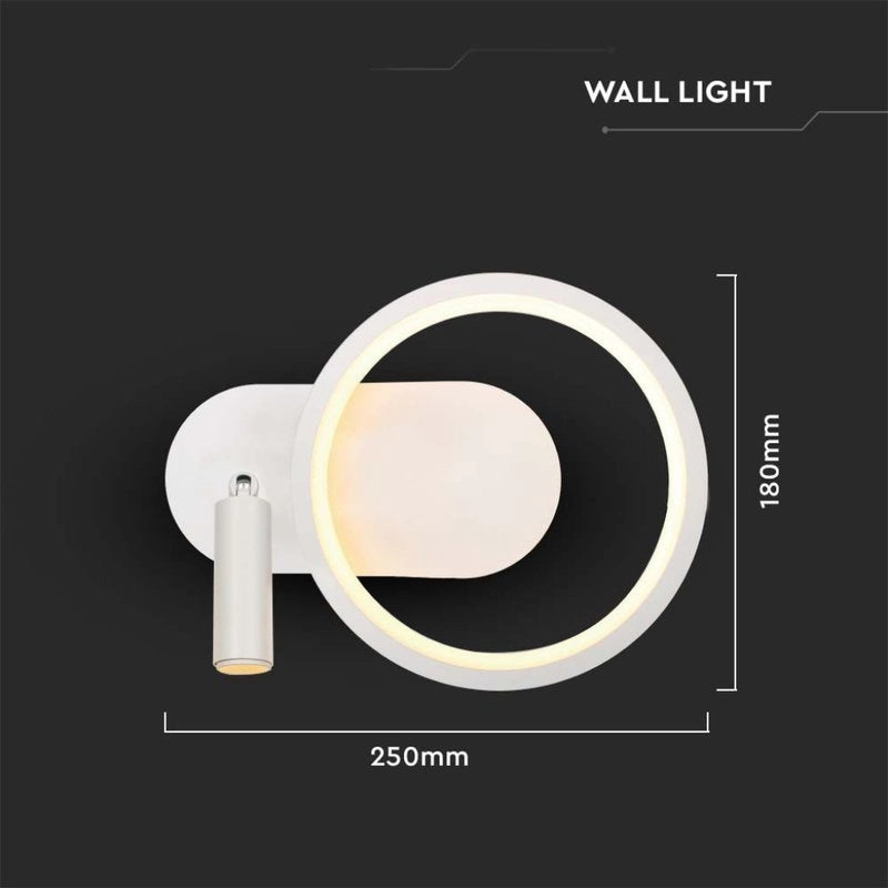 Applique Lampada LED da Muro 14W 250*100*180mm in Metallo Colore Bianco 3000K SKU-14983