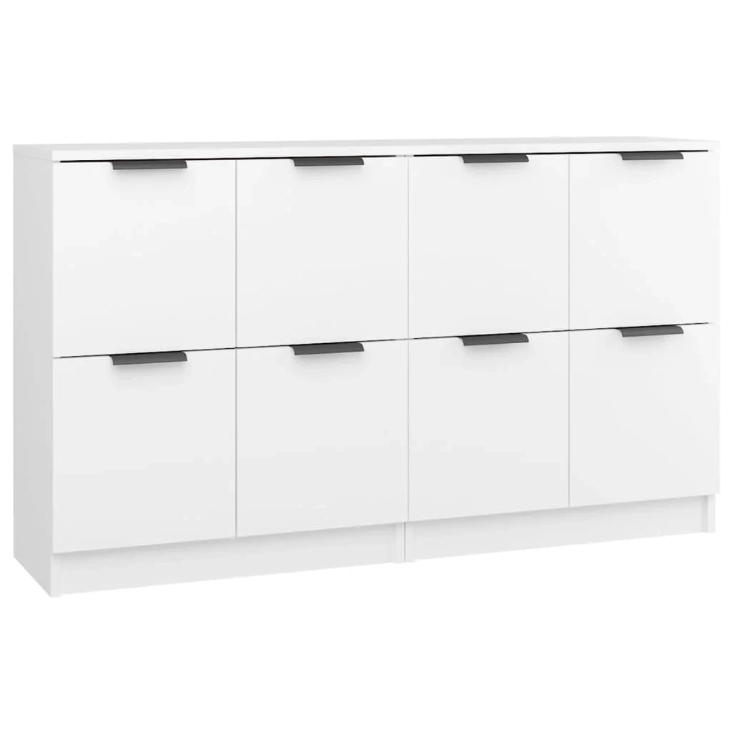 Buffet credenza cassettiera armadio mobile contenitore organizer per cucina soggiorno salotti set da 2 60 x 30 x 70 cm legno ingegnerizzato bianco 02_0036670