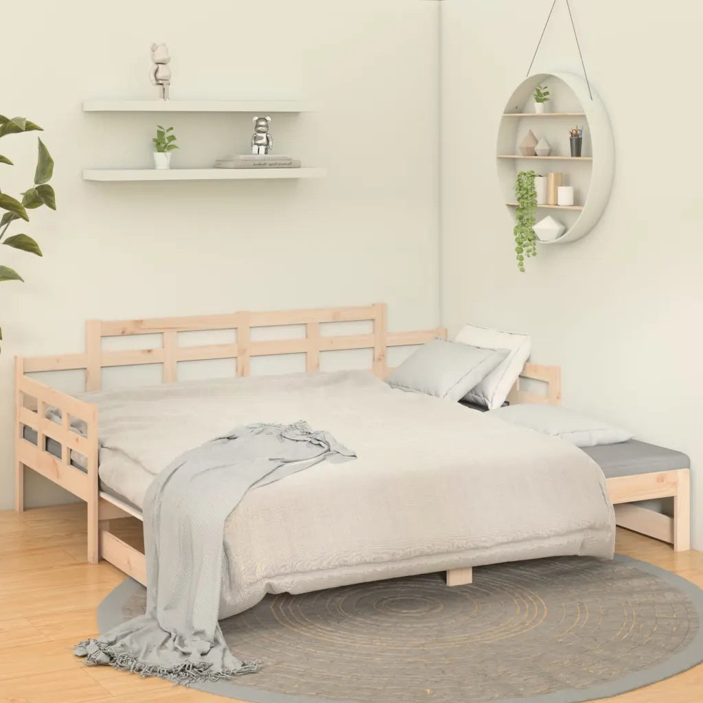 Dormeuse Estraibile in Legno Massello di Pino 2x(80x200) cm 820347