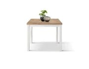 PAZZO DESIGN Tavolo allungabile, Rovere Rustico, Nobilitato, Made in Italy, Basamento Bianco, 90 x 90 x 76,5 cm