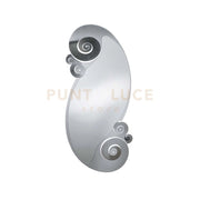 specchio circeo in ferro con riccioli Foglia Argento in Ferro 63x130hcm(55x115hcm)