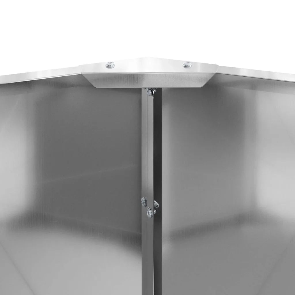 Fioriera-Vaso-Contenitore per Piante Argento 120 x 120 x 35 cm Acciaio zincato