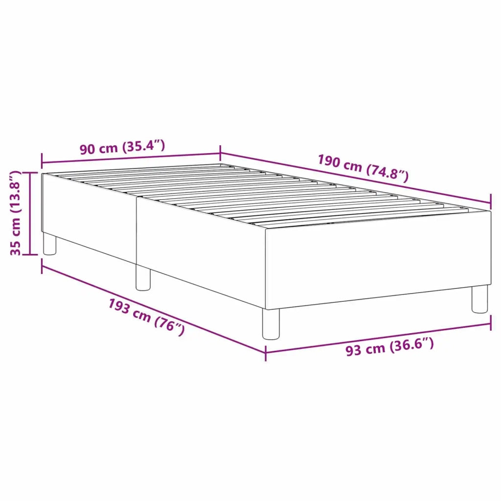 Struttura letto piattaforma-Giroletto-Rete del Letto Grigio chiaro 90 x 190 cm
