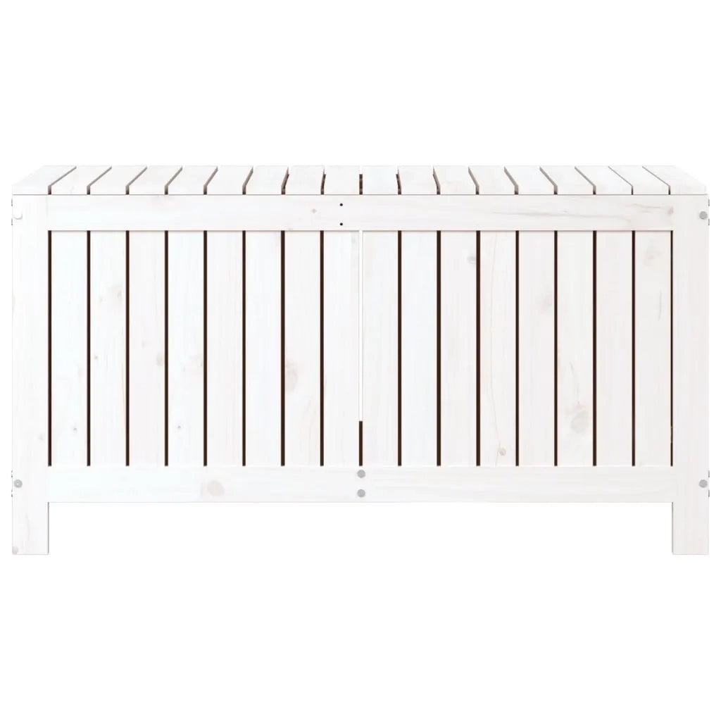 Contenitore da Giardino Bianco 115x49x60 cm Legno Massello Pino 823837