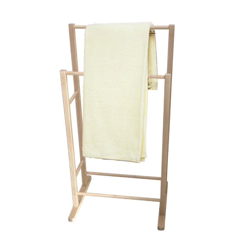 PORTASCIUGAMANI CON 2 ASTE D'APPOGGIO IN LEGNO DI FAGGIO 41 X 31,5 X H80 CM