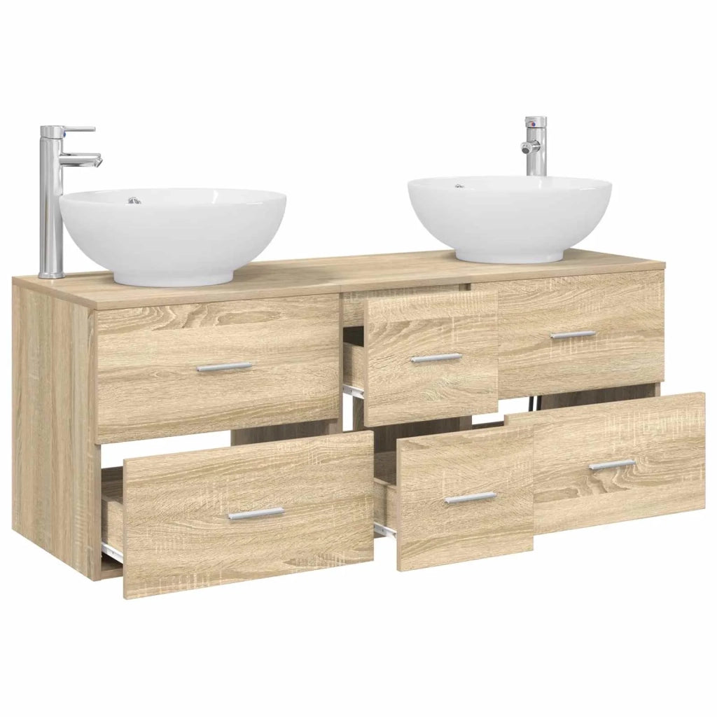 Set di mobili per il bagno 3 pz Rovere Sonoma 3405909