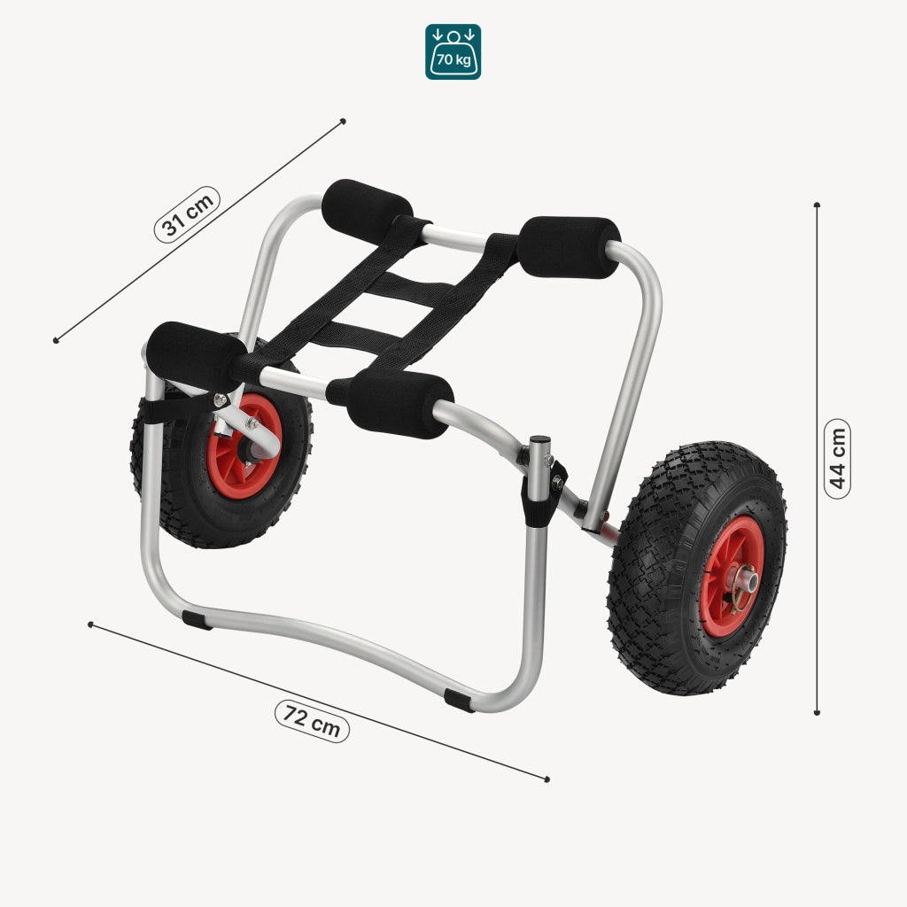 Carrello Pieghevole in Alluminio per Trasporto Kayak Canoa in.tec