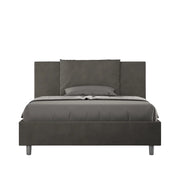 Letto imbottito Matrimoniale francese 140x200 cm Antea - Contenitore,Microfibra,Grigio