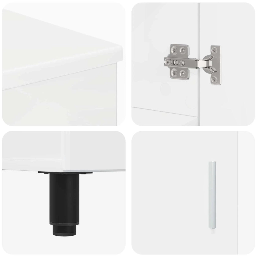 Mobiletto da bagno Bianco Lucido 60 x 35 x 60 cm