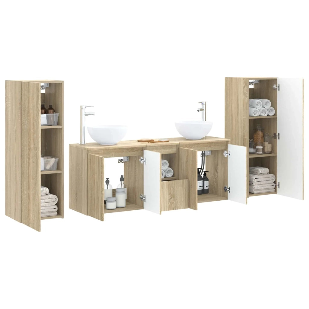 Set di mobili per il bagno 5 pz Rovere Sonoma 3405985