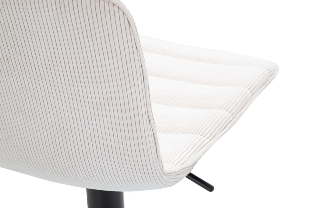 Sgabello Bar High Bianco 43x49,5x85,5 cm in Ferro e Compensato e Spugna e Poliestere Nero e Bianco