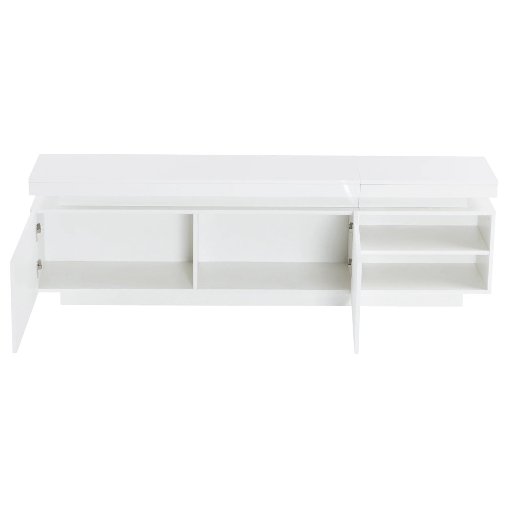 Mobile TV con 2 ante e LED - per soggiorno - 170×35×50 cm - bianco