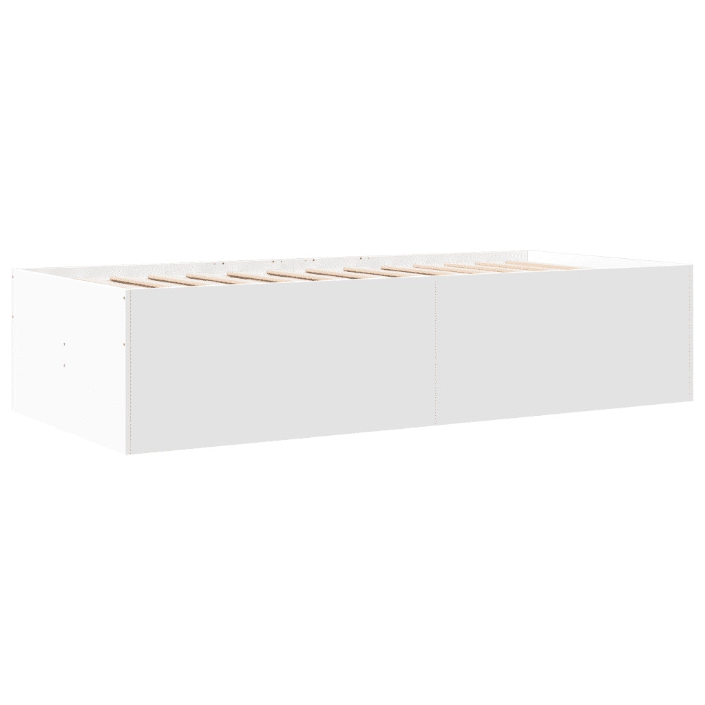 Divano Letto con Cassetti senza Materasso Bianco 75x190 cm 3280888