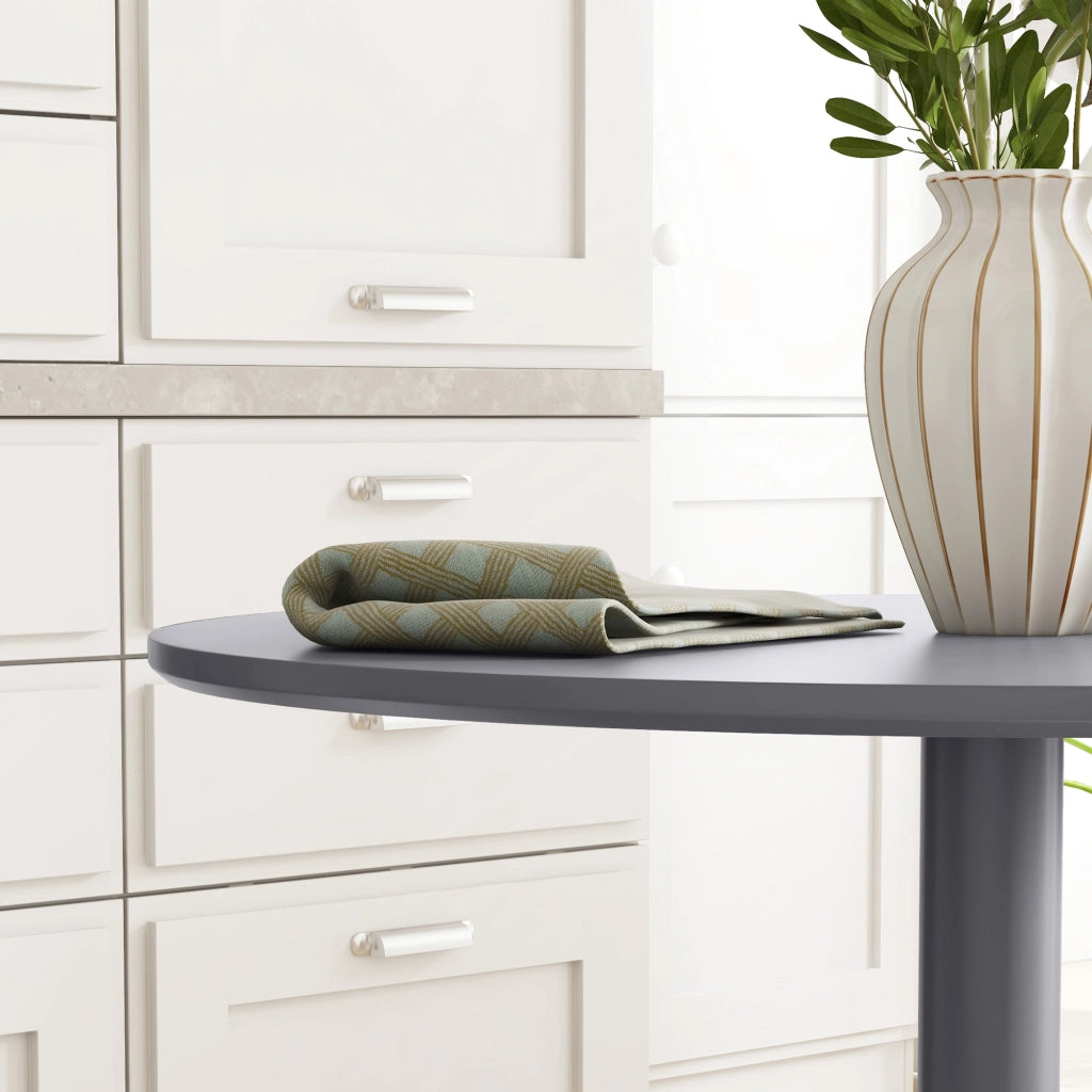 Tavolo da pranzo rotondo per 2 persone ¨C zephmum ¨C grigio, acciaio, 70x70x75 cm