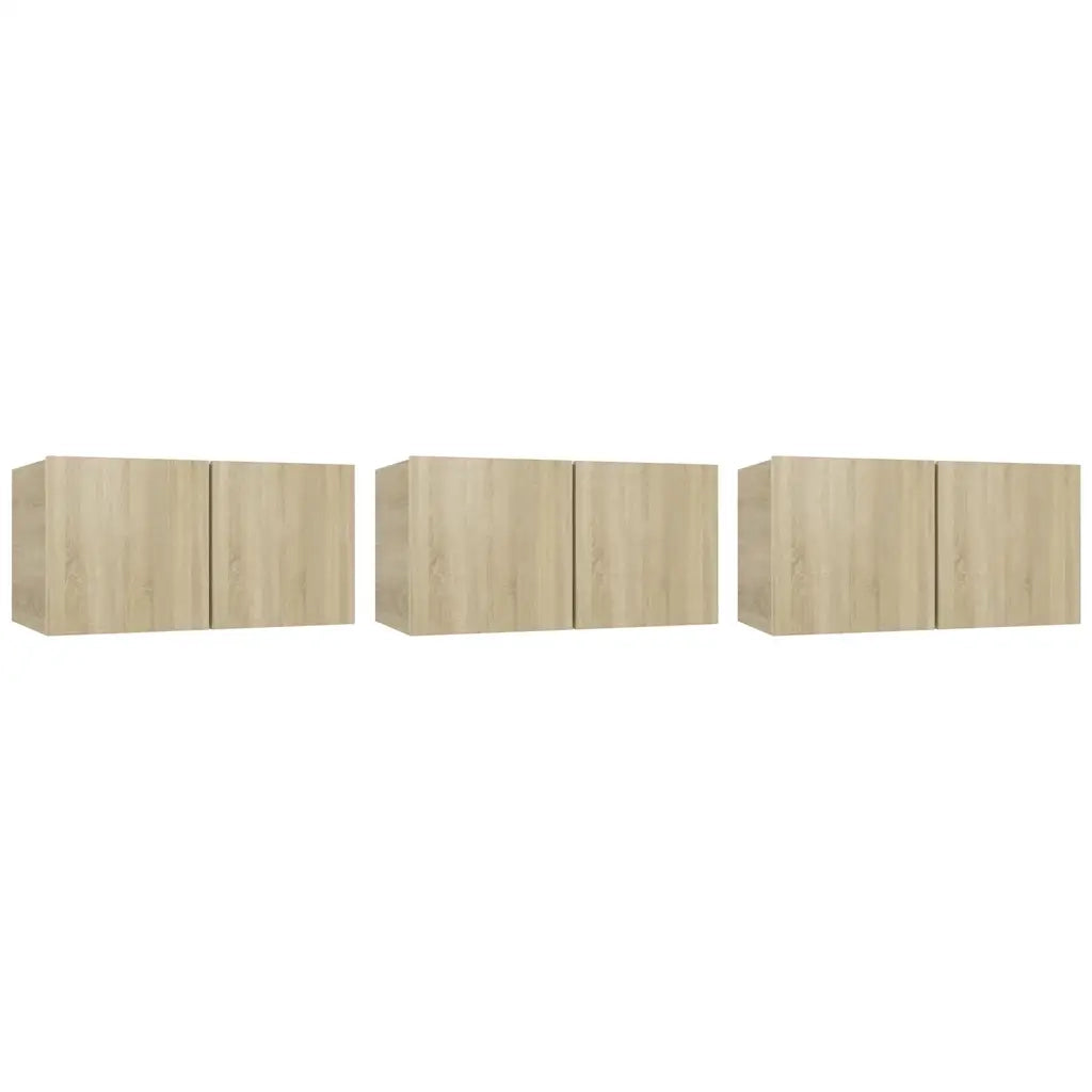 Mobili Porta TV Pensili 3pz-Set di 3 Credenza per TV sospesa Rovere Sonoma 60x30x30 cm