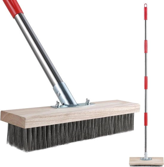 Bezemaio per Patio e Giardino Telescopio in Acciaio da 145cm per Rimozione Erbacce, Muschio e Macchie Resistenti