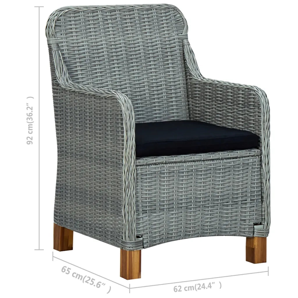Sedie da Giardino con Cuscini 2 pz | Sedie da Esterno in Polyrattan Grigio Chiaro