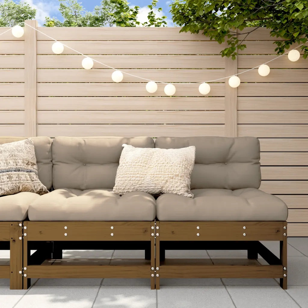 Divani Centrali da Giardino 2pz Ambra in Legno Massello di Pino 825516