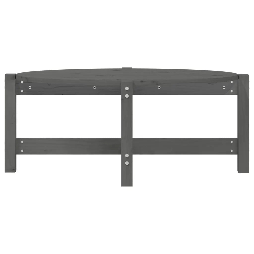 Tavolino da Salotto Grigio 87x48x35cm in Legno Massello di Pino cod mxl 6751