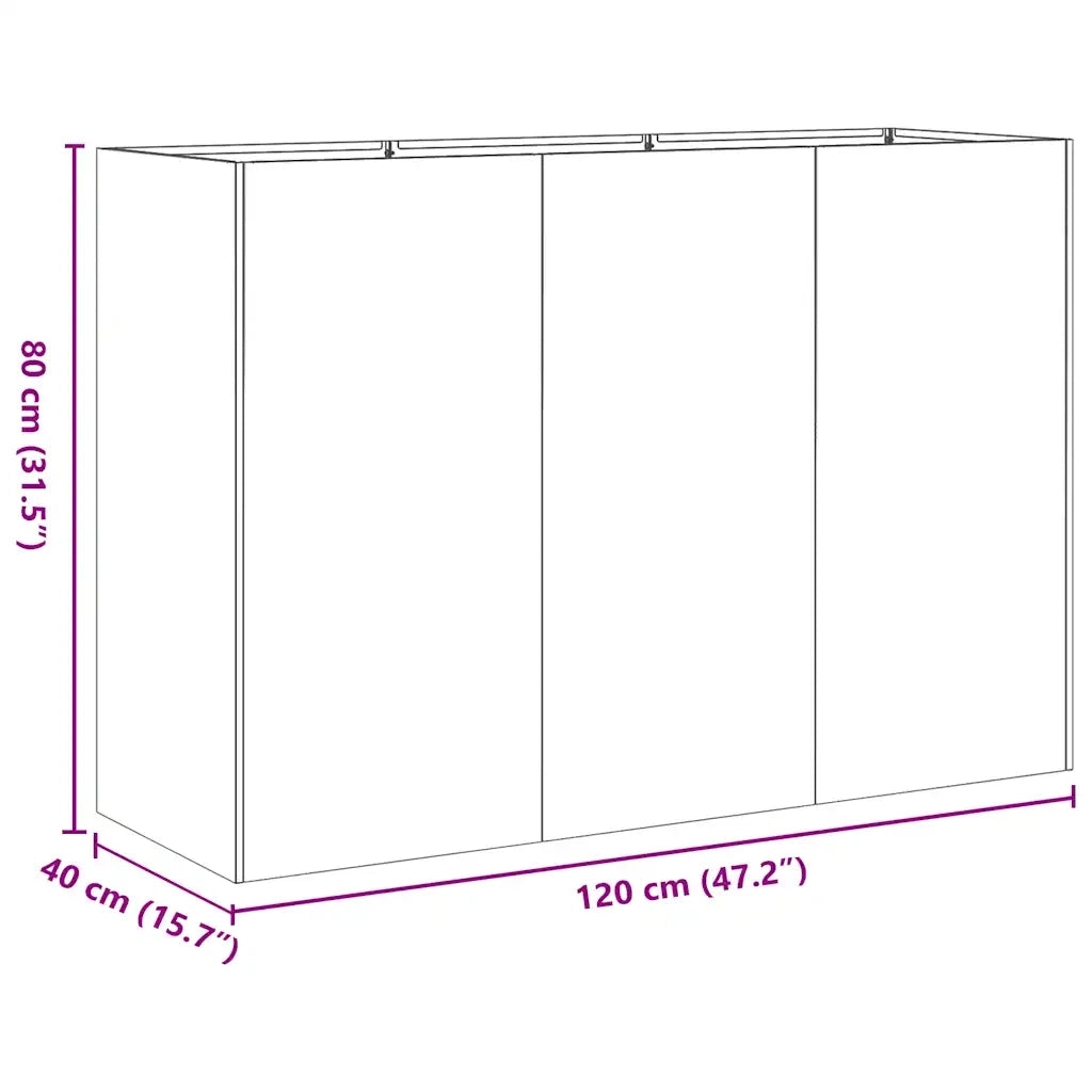 Fioriera 120x40x80 cm in Acciaio Inox 860721