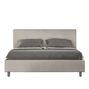 Letto Matrimoniale 160x200 cm con Rete e Contenitore Giroletto con Alzata Comoda Imbottito in Tessuto Labirinto Adele